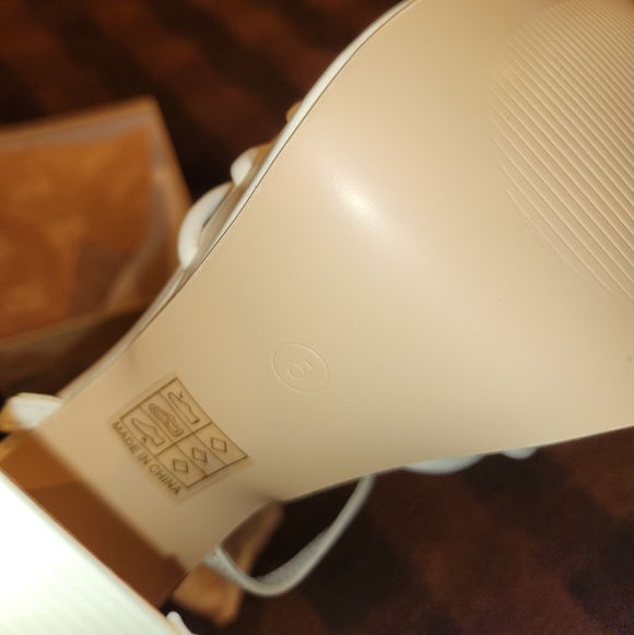 Public Desire White Strappy Platform Heels - Picture 4 of 10